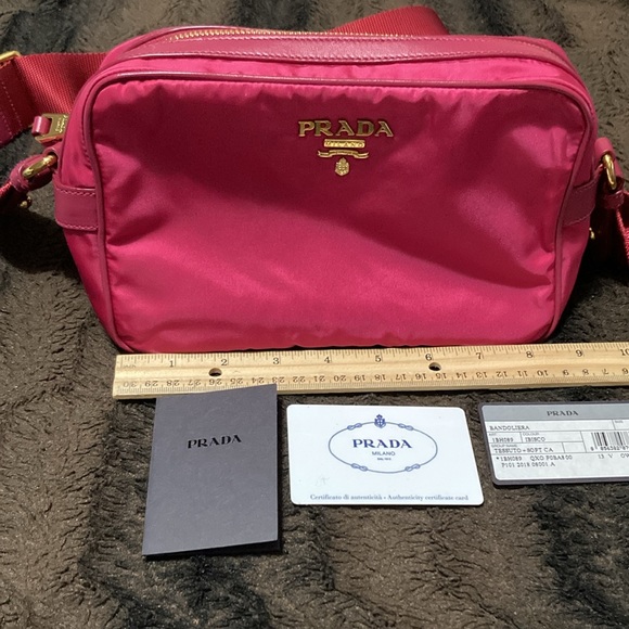 PRADA MILANO BAG ROSE RED TESSUTO-SOFT CA - Picture 7 of 10